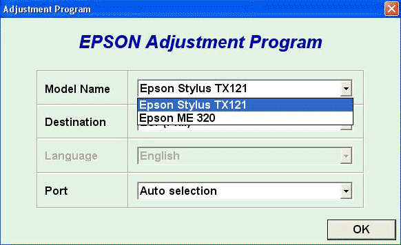 adjprog.exe for epson tx121